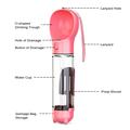 SH-01 Bærbar, multifunktionel vandflaske til hunde med lortepose-dispenser - pink