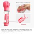 SH-01 Bærbar, multifunktionel vandflaske til hunde med lortepose-dispenser - pink