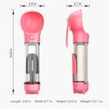 SH-01 Bærbar, multifunktionel vandflaske til hunde med lortepose-dispenser - pink