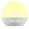 SH08 Wake-up Lampe/Vækkeur til natbordet med LED-lys, stemningsfarver, hvid støj og FM-radio