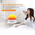 SH08 Wake-up Lampe/Vækkeur til natbordet med LED-lys, stemningsfarver, hvid støj og FM-radio