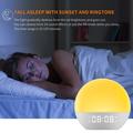 SH08 Wake-up Lampe/Vækkeur til natbordet med LED-lys, stemningsfarver, hvid støj og FM-radio