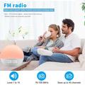 SH08 Wake-up Lampe/Vækkeur til natbordet med LED-lys, stemningsfarver, hvid støj og FM-radio