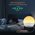 SH08 Wake-up Lampe/Vækkeur til natbordet med LED-lys, stemningsfarver, hvid støj og FM-radio