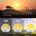 SH08 Wake-up Lampe/Vækkeur til natbordet med LED-lys, stemningsfarver, hvid støj og FM-radio
