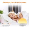 SH08 Wake-up Lampe/Vækkeur til natbordet med LED-lys, stemningsfarver, hvid støj og FM-radio