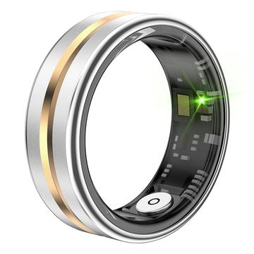 SR03 Ultra-tynd multifunktionel smart ring - størrelse: 10/19.9mm - guld mellem / sølv