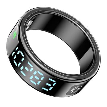 SR08 Smart Ring med digitalt display - Størrelse: 20.7mm - Sort