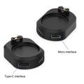 ST-004 USB-C/Micro USB oplader adapter til Garmin Fenix, Forerunner, Instinct