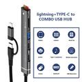 SVT02 Til iPhone+Type-C Hub Adapter til 2 Type-C Porte+USB+2 Kortlæser Slots