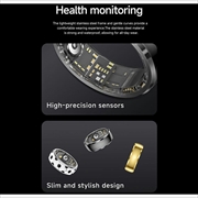 SY15 Smart Ring sundhedsmonitor med vibrationsalarmer - størrelse 10 - sølv