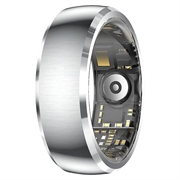 SY15 Smart Ring sundhedsmonitor med vibrationsalarmer - størrelse 11 - sølv