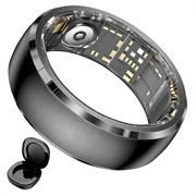 SY15 Smart Ring sundhedsmonitor med vibrationsalarmer - størrelse 13 - sort