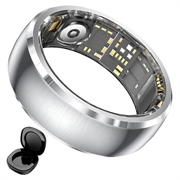 SY15 Smart Ring sundhedsmonitor med vibrationsalarmer - størrelse 13 - sølv