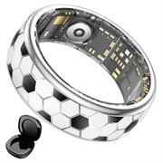SY15 Smart Ring sundhedsmonitor med vibrationsalarmer - Størrelse 9 - Fodbold