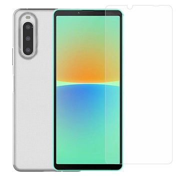 Saii 2-i-1 Sony Xperia 10 IV TPU Cover & Hærdet Glas