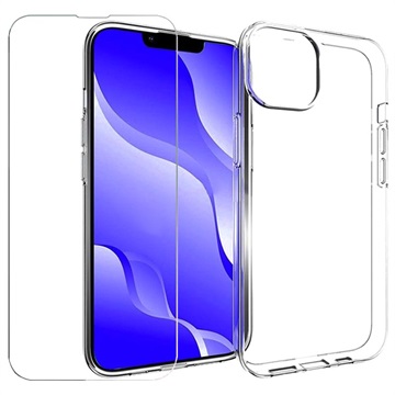 Saii 2-i-1 iPhone 14 TPU Cover & Skærmbeskyttelse Hærdet Glas