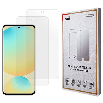 Samsung Galaxy S25 FE Saii 3D Premium Skærmbeskyttelse Hærdet Glas - 9H - 2 Stk.