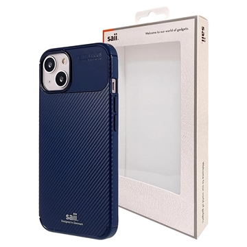 Saii Karbonfiber iPhone 13 Mini TPU Cover - Blå