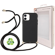 Saii Eco Line iPhone 11 Biologisk Nedbrydeligt Cover med Strap - Sort