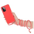 Saii Eco Line Samsung Galaxy A72 5G Cover med Strap - Rød