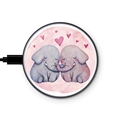 Saii Premium Universal Hurtig Trådløs Oplader - 15W - Elefanter i Kærlighed