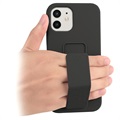 Saii iPhone 12 Mini Silikone Cover med Håndrem - Sort