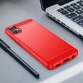 Samsung Galaxy A05 Børstet TPU Cover - Karbonfiber - Rød