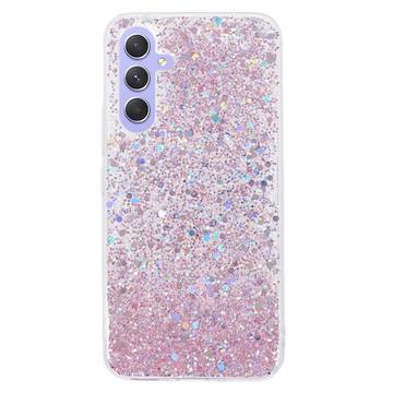 Samsung Galaxy A05s Glitter Flakes TPU Cover - Pink