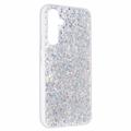 Samsung Galaxy A05s Glitter Flakes TPU Cover - Sølv