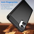 Samsung Galaxy A06 5G Børstet TPU Cover - Karbonfiber - Sort