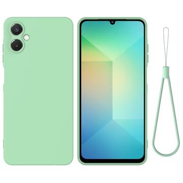 Samsung Galaxy A06 5G Flydende silikone cover med håndrem - grøn