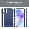 Samsung Galaxy A06 Børstet TPU Cover - Karbonfiber - Blå