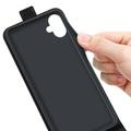 Samsung Galaxy A06 Vertikal Flip Cover med Kortholder - Sort