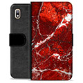 Samsung Galaxy A10 Premium Flip Cover med Pung - Rød Marmor