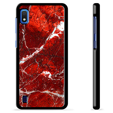 Samsung Galaxy A10 Beskyttende Cover - Rød Marmor