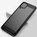 Samsung Galaxy A12 Børstet TPU Cover - Karbonfiber