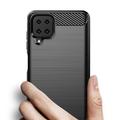 Samsung Galaxy A12 Børstet TPU Cover - Karbonfiber