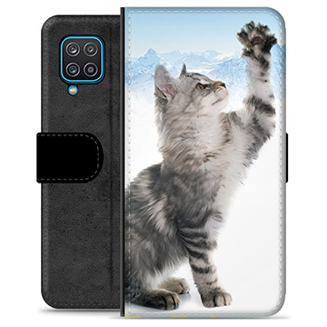 Samsung Galaxy A12 Premium Flip Cover med Pung - Kat