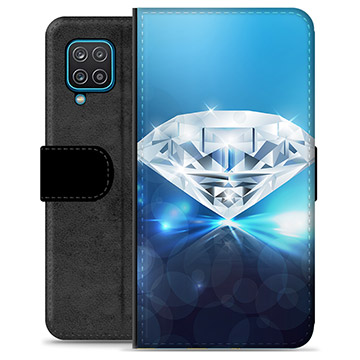 Samsung Galaxy A12 Premium Flip Cover med Pung - Diamant