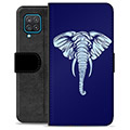 Samsung Galaxy A12 Premium Flip Cover med Pung - Elefant