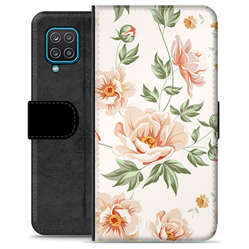 Samsung Galaxy A12 Premium Flip Cover med Pung - Floral
