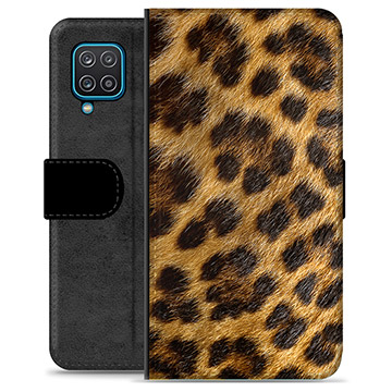 Samsung Galaxy A12 Premium Flip Cover med Pung - Leopard