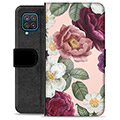 Samsung Galaxy A12 Premium Flip Cover med Pung - Romantiske Blomster