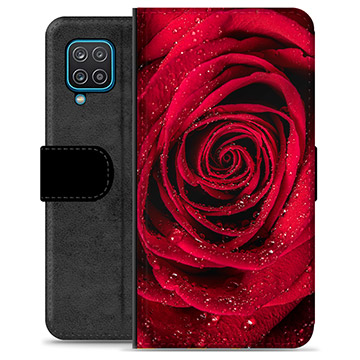 Samsung Galaxy A12 Premium Flip Cover med Pung - Rose