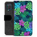 Samsung Galaxy A12 Premium Flip Cover med Pung - Tropiske Blomster