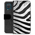 Samsung Galaxy A12 Premium Flip Cover med Pung - Zebra