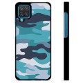 Samsung Galaxy A12 Beskyttende Cover - Blå Camouflage