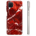 Samsung Galaxy A12 TPU Cover - Rød Marmor