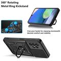 Samsung Galaxy A13 Roterende Ring Hybrid Cover med Kameraskjold - Sort